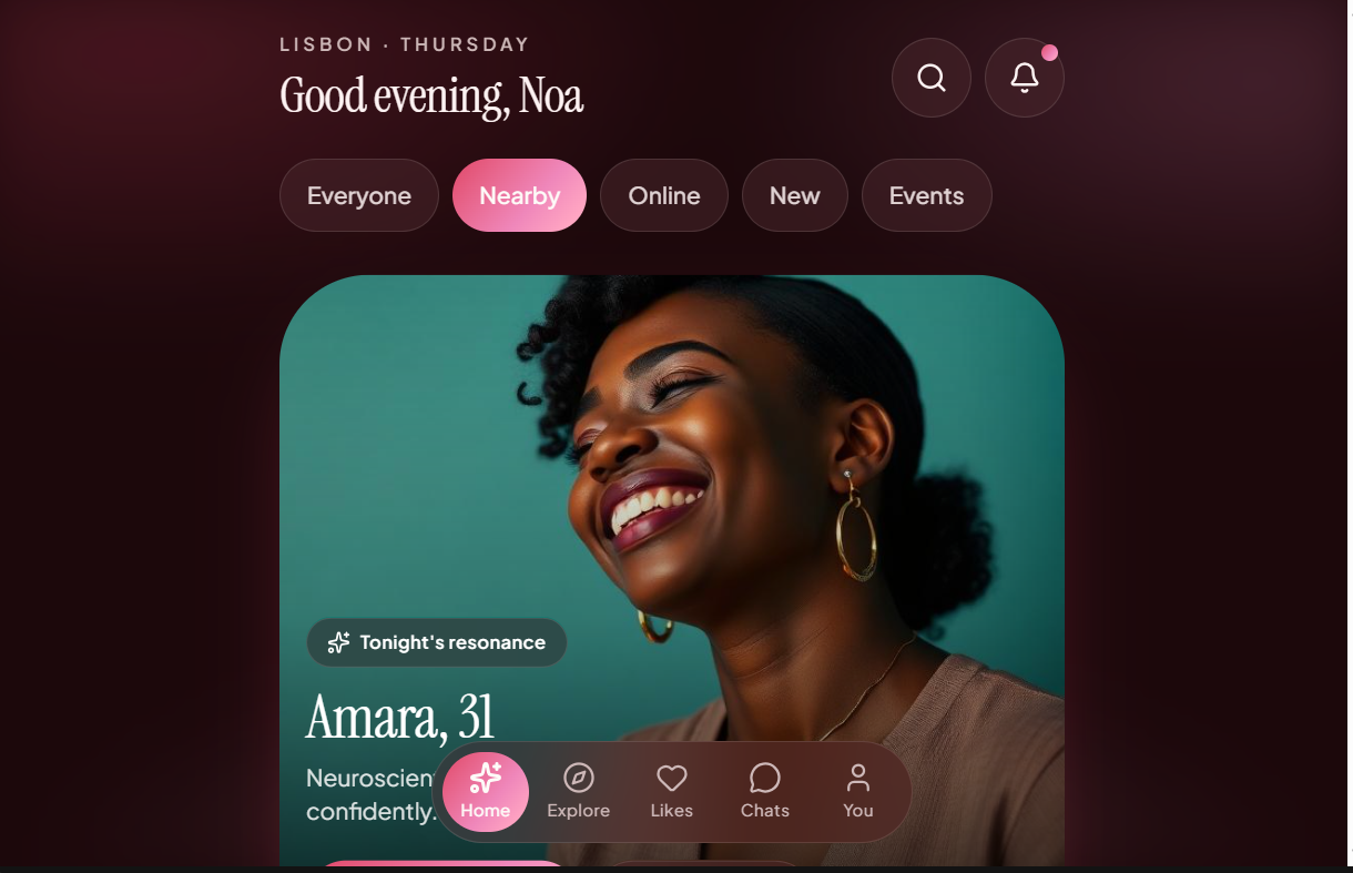 Frontend dating application interface